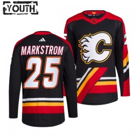Calgary Flames tröja Jacob Markstrom 25 Adidas 2022-23 Svart Reverse Retro 2.0 Authentic - NHL Tröjor Barn